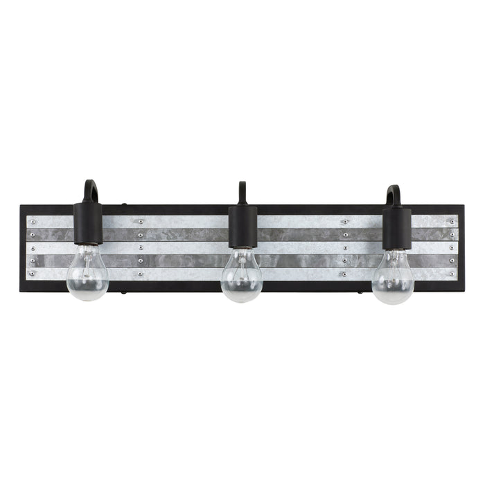 Varaluz 336B03BL Three Light Bath, Black/Galvanized
