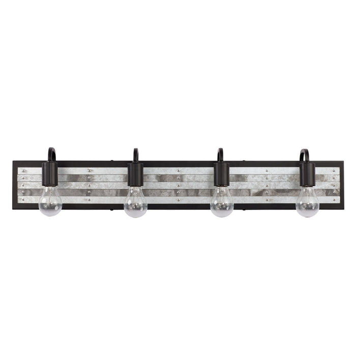 Varaluz 336B04BL Four Light Bath, Black/Galvanized