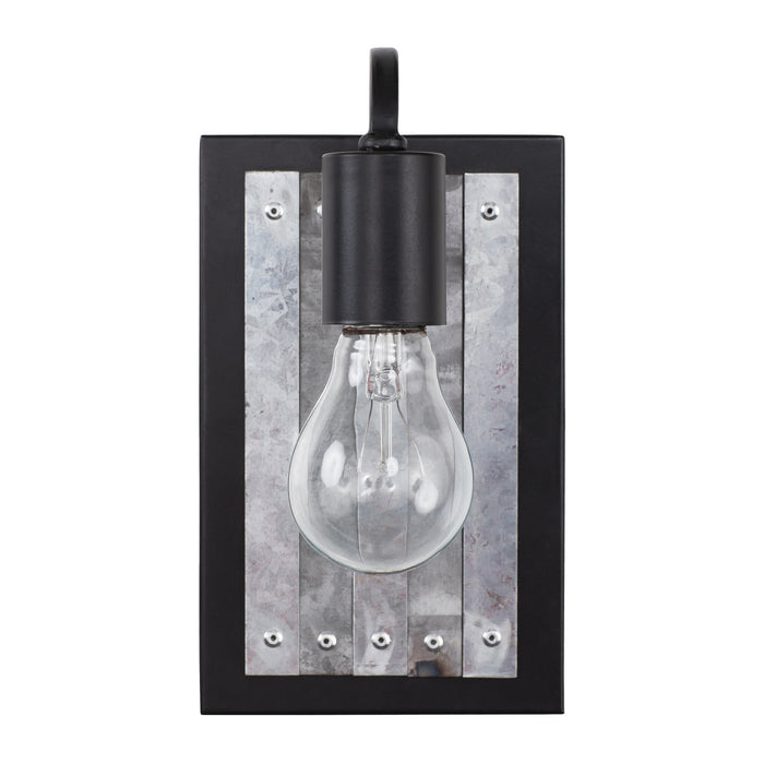Varaluz 336W01BL One Light Wall Sconce, Black/Galvanized