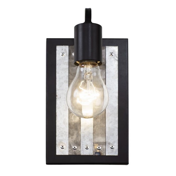 Varaluz 336W01BL One Light Wall Sconce, Black/Galvanized