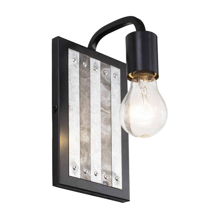 Varaluz 336W01BL One Light Wall Sconce, Black/Galvanized