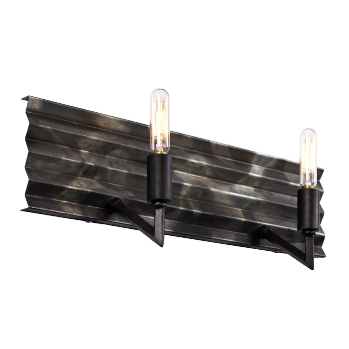 Varaluz 337B02 Two Light Bath, Artistic Fired Steel
