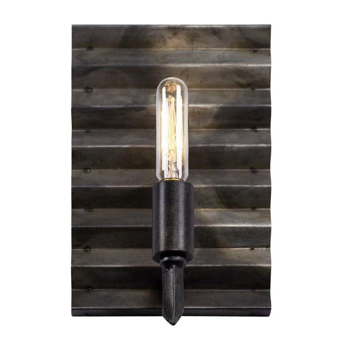 Varaluz 337W01 One Light Wall Sconce, Artistic Fired Steel
