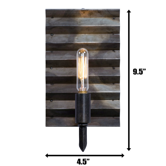 Varaluz 337W01 One Light Wall Sconce, Artistic Fired Steel