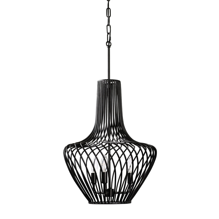 Varaluz 339P03ABL Three Light Pendant, Black