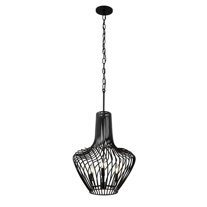 Varaluz 339P03ABL Three Light Pendant, Black