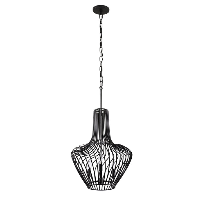 Varaluz 339P03ABL Three Light Pendant, Black