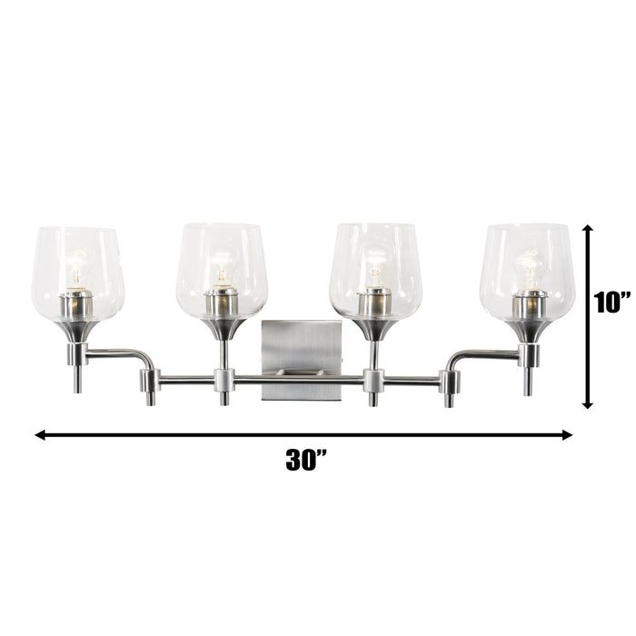 Varaluz 340B04SN Four Light Bath, Satin Nickel
