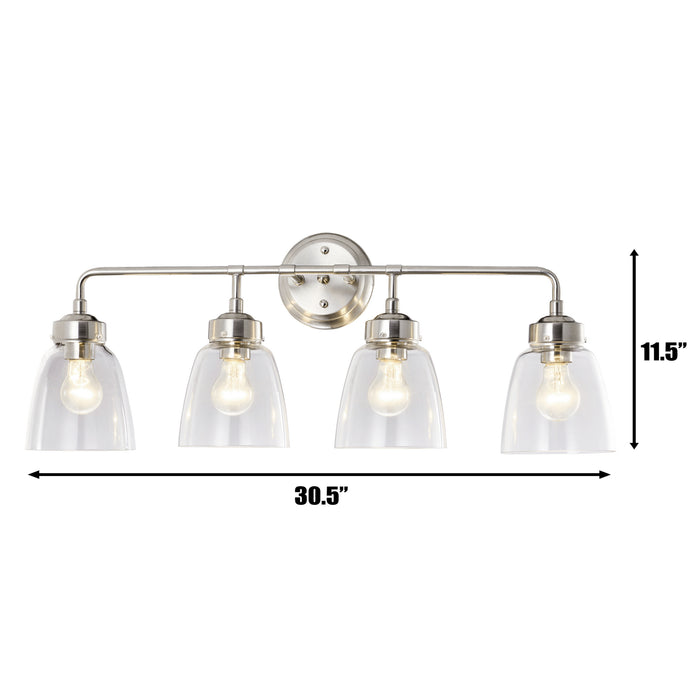 Varaluz 341B04SN Four Light Bath, Satin Nickel