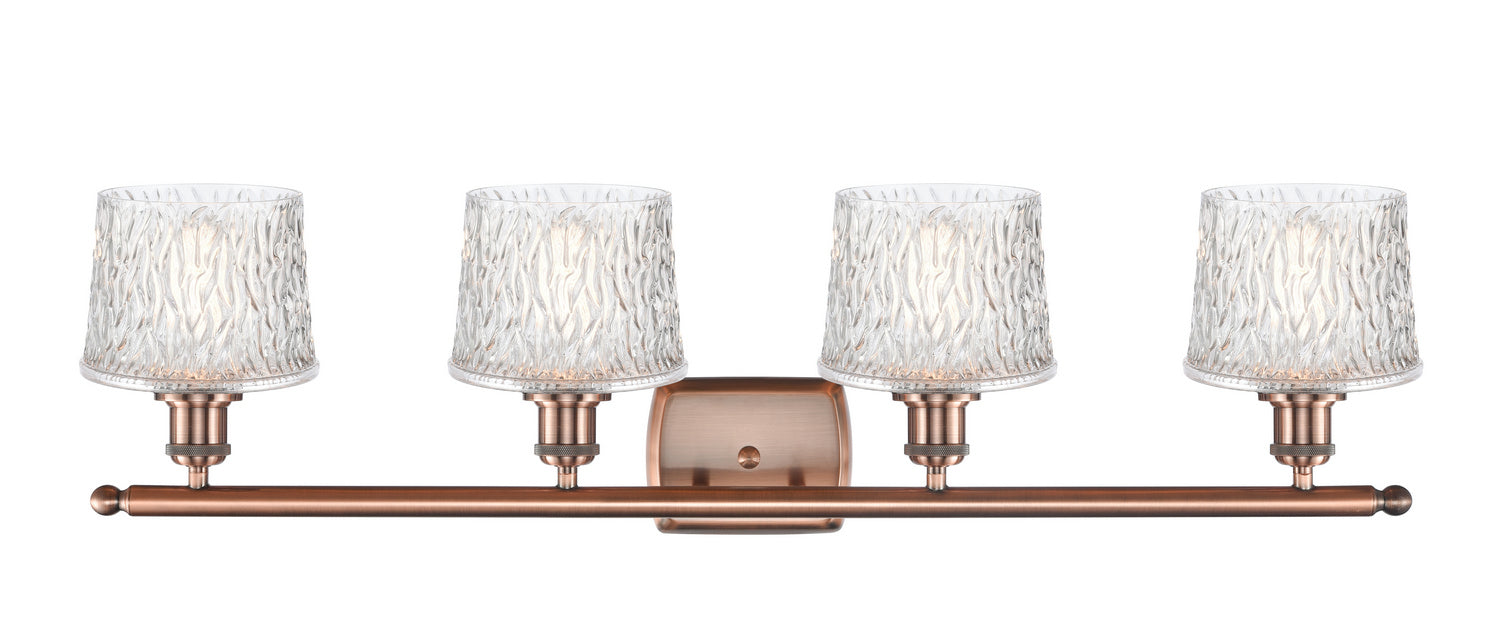 Innovations 516-4W-AC-G402 Four Light Bath Vanity, Antique Copper