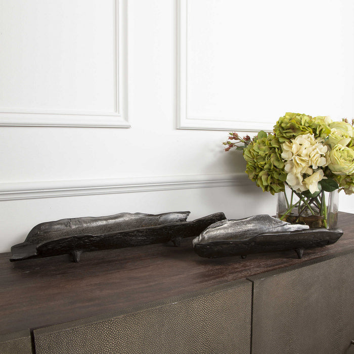 Uttermost 17593 Trays S/2, Dark Black Nickel