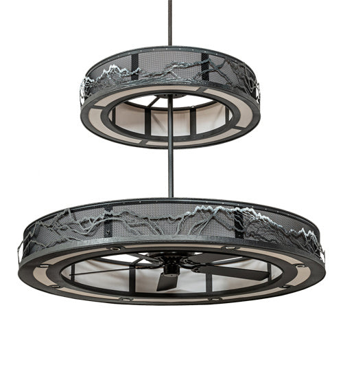 Meyda Tiffany 202725 LED Chandelier, Natural Iron And White Snow