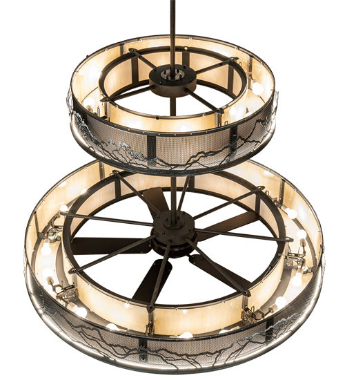 Meyda Tiffany 202725 LED Chandelier, Natural Iron And White Snow