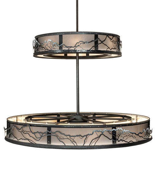 Meyda Tiffany 202725 LED Chandelier, Natural Iron And White Snow