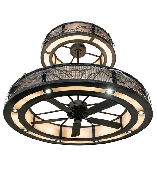 Meyda Tiffany 202725 LED Chandelier, Natural Iron And White Snow