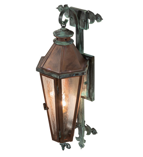 Meyda Tiffany 217967 One Light Wall Sconce, Vintage Copper And Craftsman Verdi