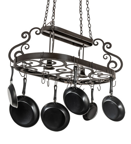 Meyda Tiffany 218807 Two Light Pot Rack, Oil Rubbed Bronze