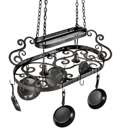 Meyda Tiffany 218807 Two Light Pot Rack, Oil Rubbed Bronze