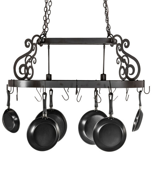 Meyda Tiffany 218807 Two Light Pot Rack, Oil Rubbed Bronze