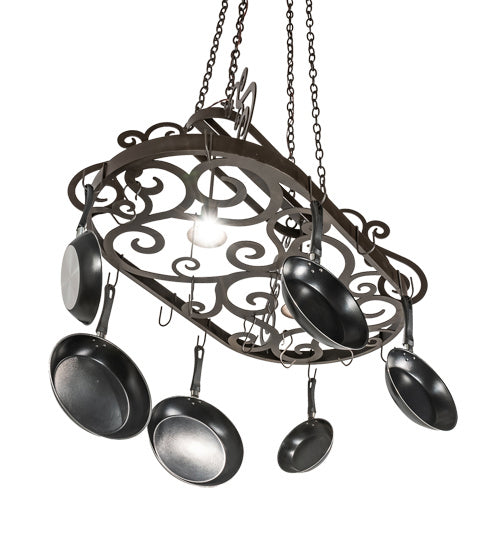 Meyda Tiffany 218807 Two Light Pot Rack, Oil Rubbed Bronze