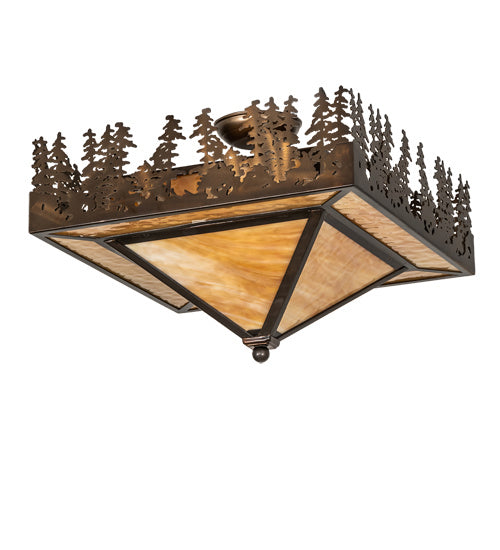 Meyda Tiffany 219381 Two Light Flushmount, Antique Copper
