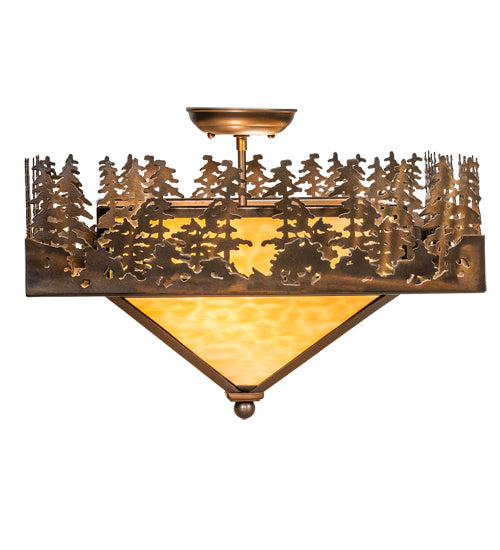 Meyda Tiffany 219381 Two Light Flushmount, Antique Copper