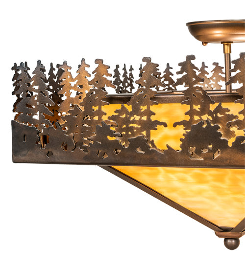 Meyda Tiffany 219381 Two Light Flushmount, Antique Copper