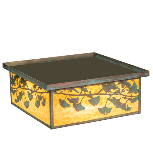 Meyda Tiffany 220112 Six Light Flushmount, Verdi Brass