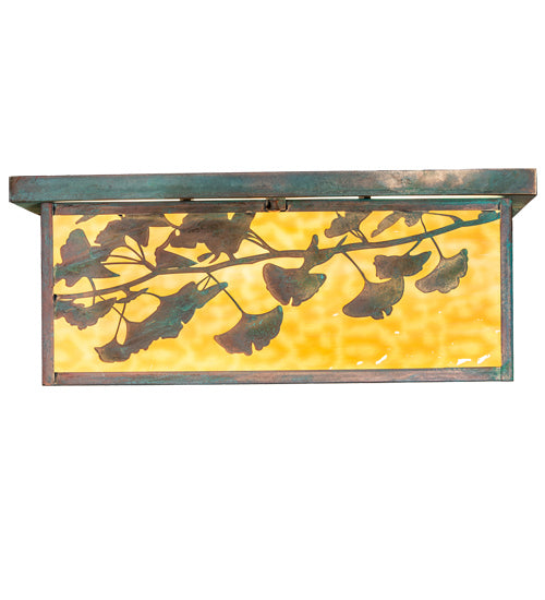 Meyda Tiffany 220112 Six Light Flushmount, Verdi Brass