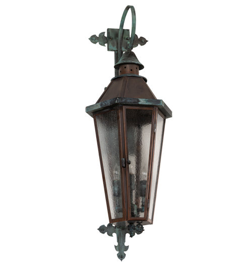 Meyda Tiffany 220248 Three Light Wall Sconce, Vintage Copper And Craftsman Verdi