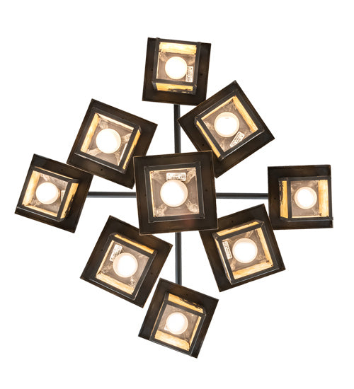 Meyda Tiffany 220873 Nine Light Chandelier, Craftsman Brown