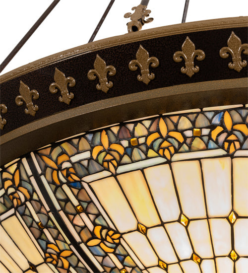 Meyda Tiffany 221466 Ten Light Semi-Flushmount, Copper Vein And Nu Gold