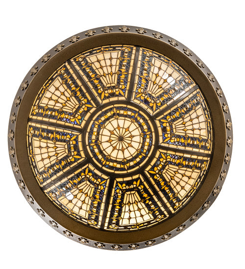 Meyda Tiffany 221467 Six Light Semi-Flushmount, Copper Vein And Nu Gold