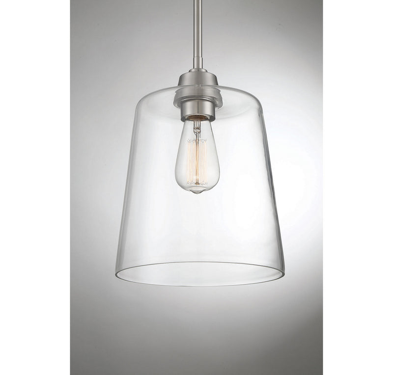 Meridian M70081BN One Light Pendant, Brushed Nickel