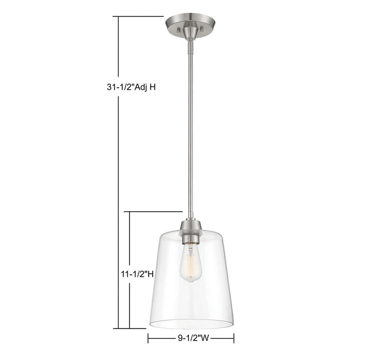 Meridian M70081BN One Light Pendant, Brushed Nickel
