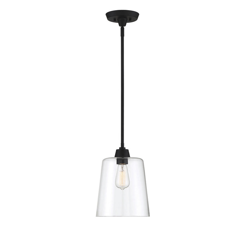 Meridian M70081MBK One Light Pendant, Matte Black