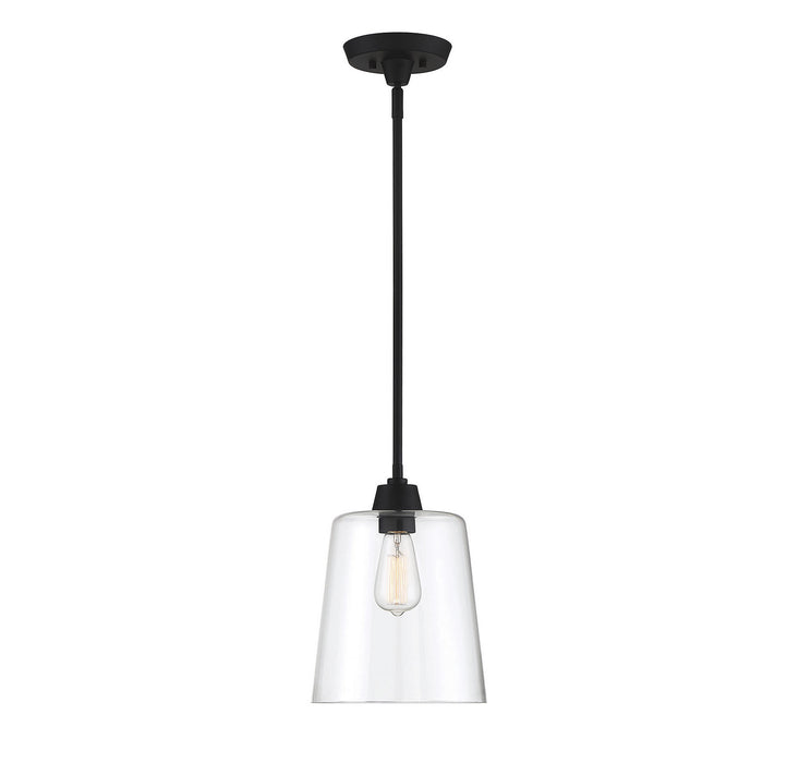 Meridian M70081MBK One Light Pendant, Matte Black