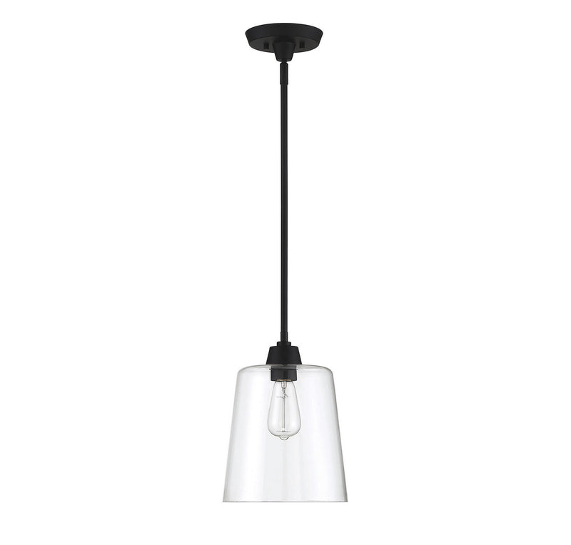 Meridian M70081MBK One Light Pendant, Matte Black