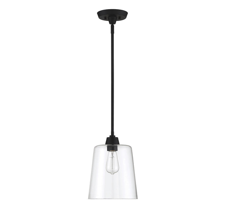 Meridian M70081MBK One Light Pendant, Matte Black