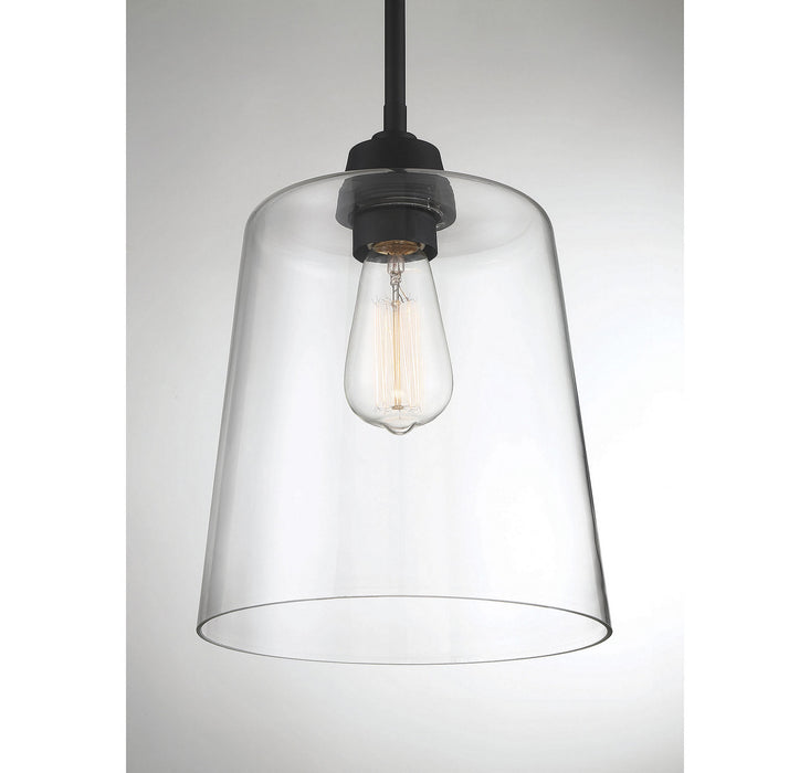 Meridian M70081MBK One Light Pendant, Matte Black