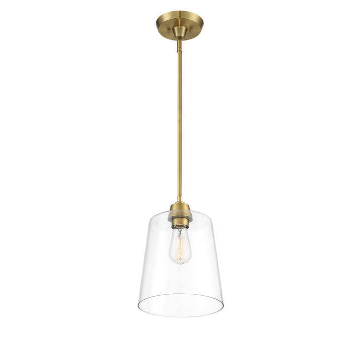 Meridian M70081NB One Light Pendant, Natural Brass