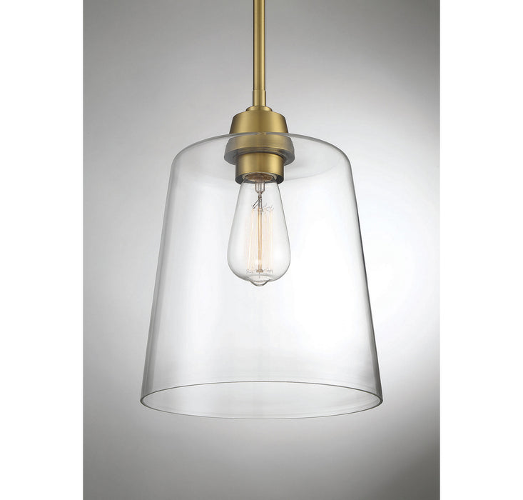 Meridian M70081NB One Light Pendant, Natural Brass