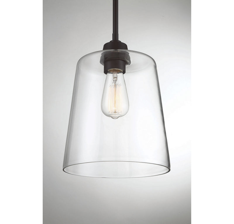 Meridian M70081ORB One Light Pendant, Oil Rubbed Bronze