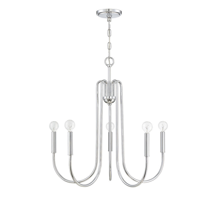 Meridian M10066CH Five Light Chandelier, Chrome