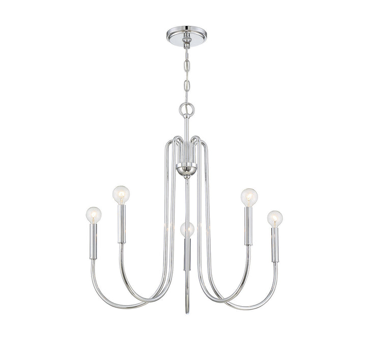 Meridian M10066CH Five Light Chandelier, Chrome