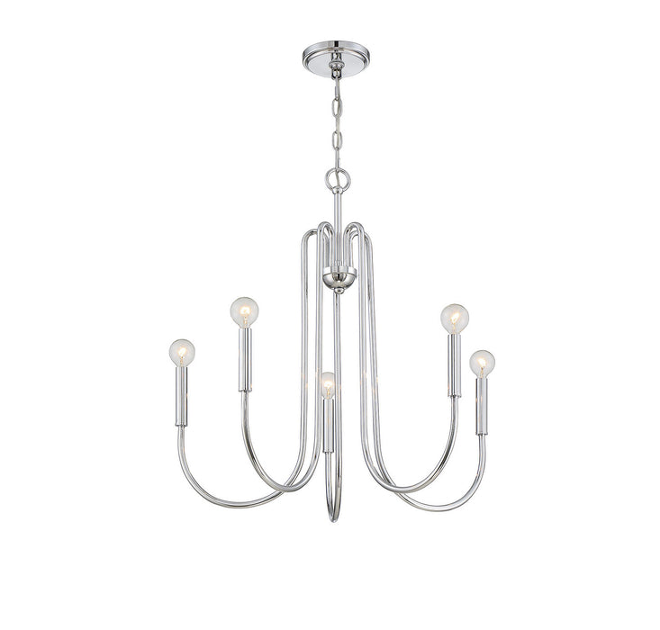 Meridian M10066CH Five Light Chandelier, Chrome