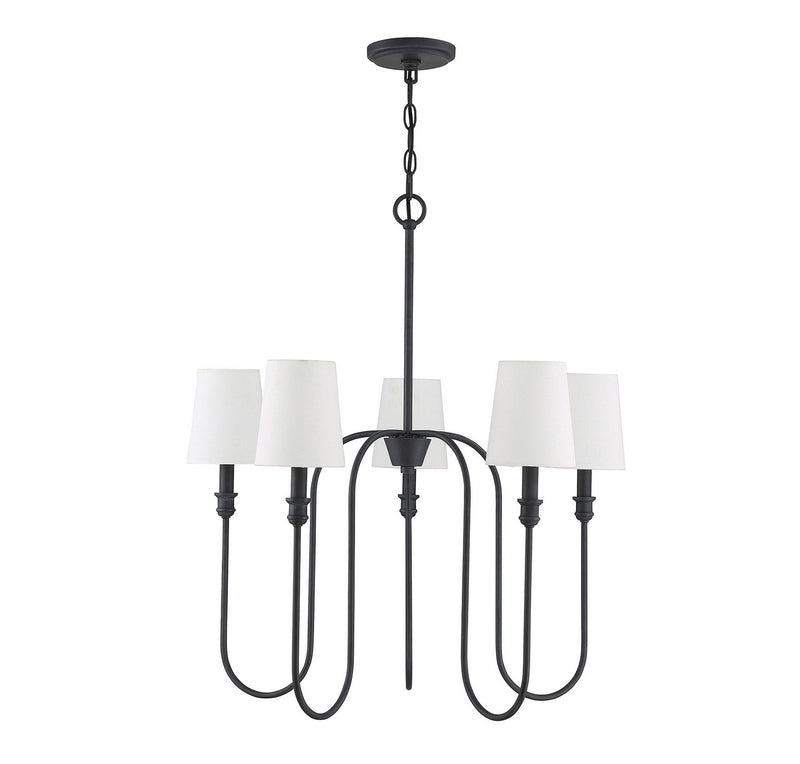 Meridian M10077AI Five Light Chandelier, Aged Iron