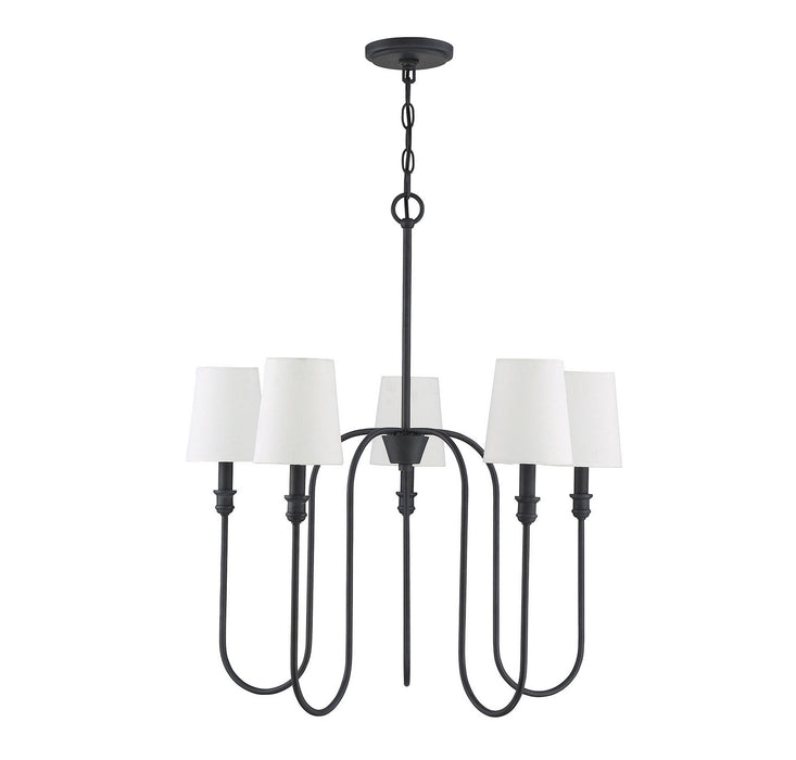 Meridian M10077AI Five Light Chandelier, Aged Iron