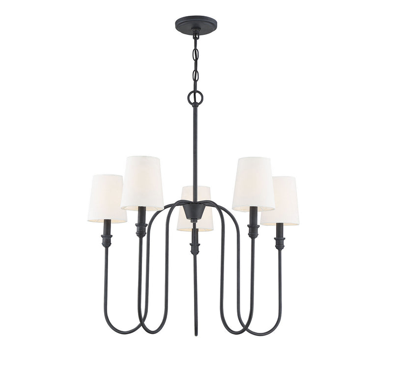 Meridian M10077AI Five Light Chandelier, Aged Iron