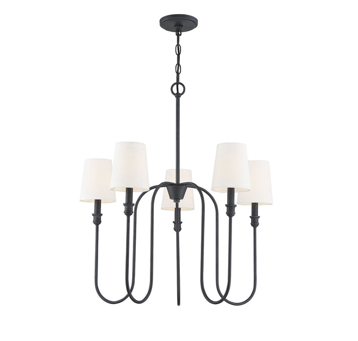 Meridian M10077AI Five Light Chandelier, Aged Iron
